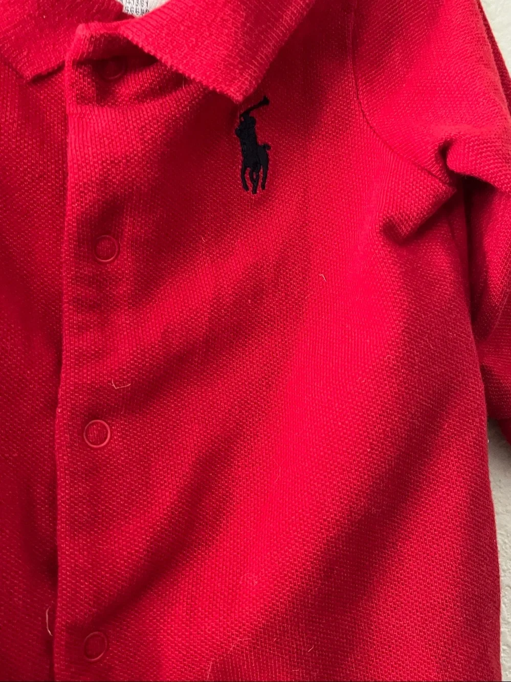 Ralph Lauren Red Polo Collar  Baby Onezie Bodysuit 100% Cotton 3 months